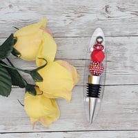 Image 3 of Red Sparkle Wine Stopper