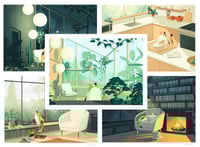 Image 1 of Half-set (5 prints) - Indoor Cat  Series