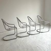 Image 1 of Lot de 4 chaises de table dans le goût de Gastone Rinaldi