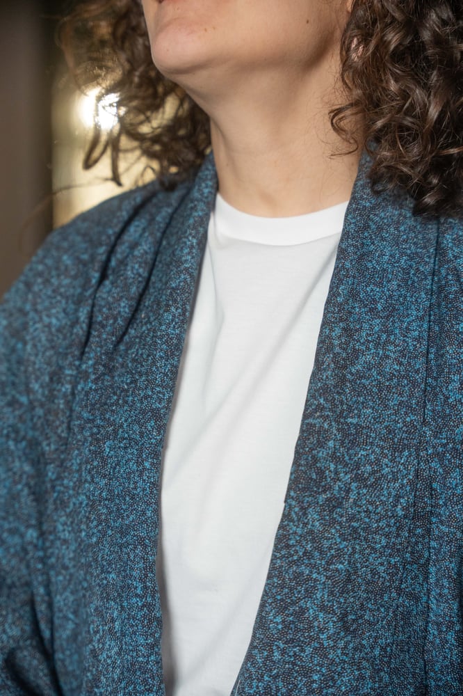 Image of Completo kimono blu puntini