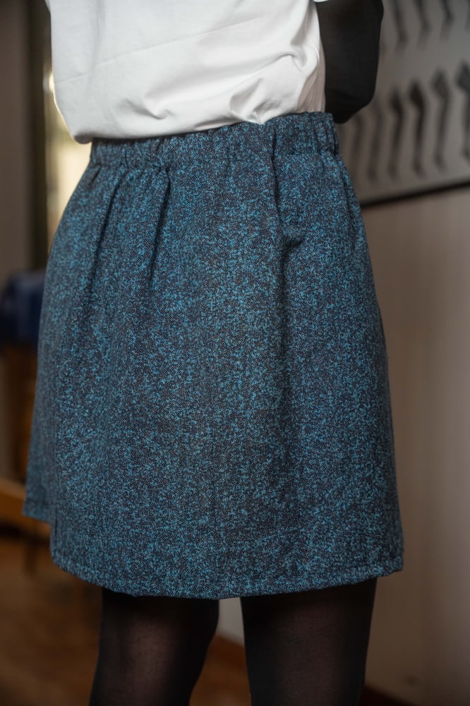 Image of Completo kimono blu puntini