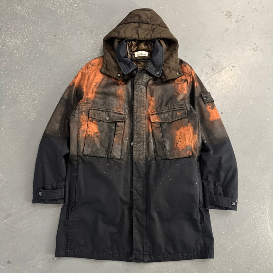 Image of AW 2014 Stone Island Raso Hand Painted Tortoise Shell 2 in 1 jacket, size large