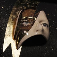 Image 6 of David Bowie 'Eyes' Gold Luster Flash Painted Ceramic Glazed Sculpture