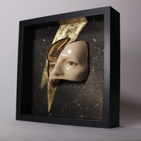 Image 1 of David Bowie 'Eyes' Gold Luster Flash Painted Ceramic Glazed Sculpture