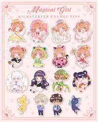 Image 1 of Sakura Magical Girl Chibi Enamel Pins Collection Pre-Sale(For Kickstater) 🌸