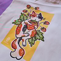 Image 3 of Strawberry Cat Tote Bag