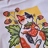Image 4 of Strawberry Cat Tote Bag