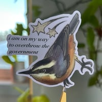 Image 2 of mischievous nuthatch sticker