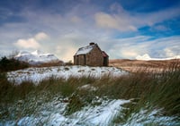 Image 1 of The Elphin Bothy in winter exclusive print 