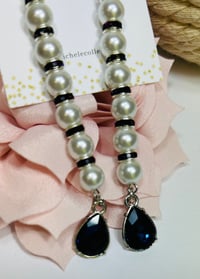Image 3 of Pearl & Rhinestone Drop Earrings
