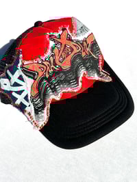 Image of Over and Out Trucker in Black and Red