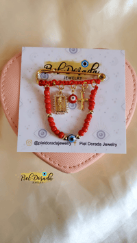 Pregnancy Protection Pin (San Judas, Evil Eye,Cross)