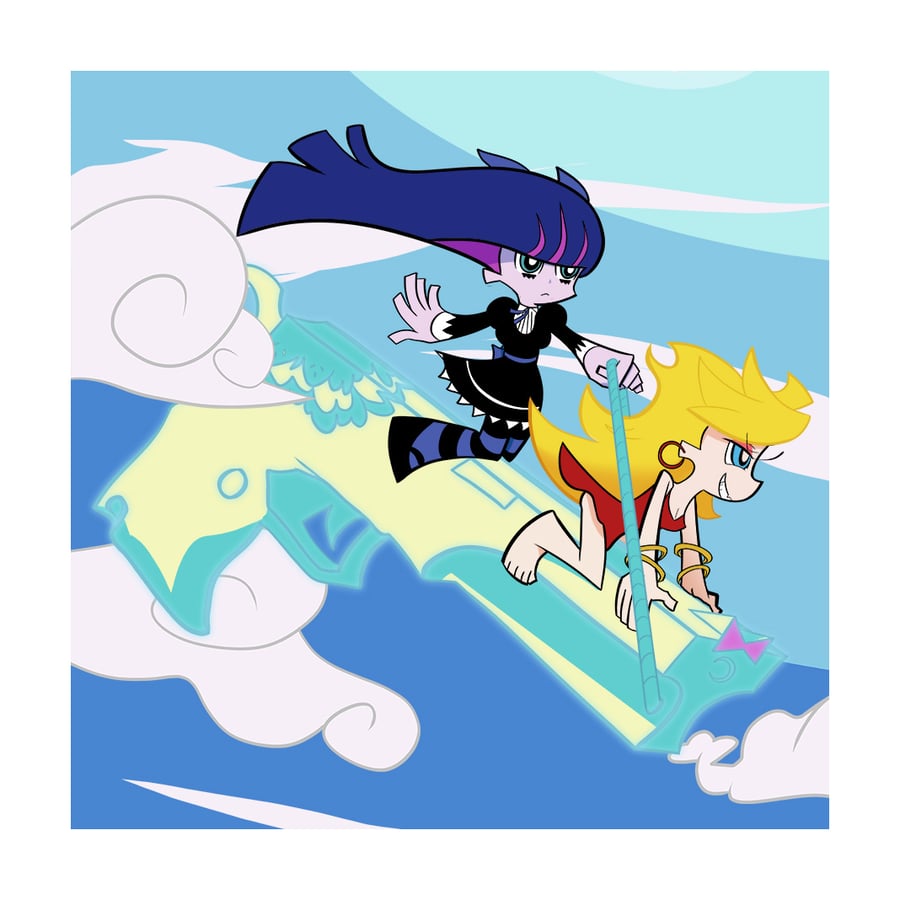 Image of Panty and Stocking Ride the Gun Sticker