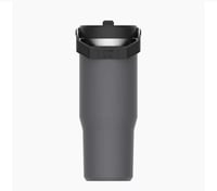Image 4 of The IceFlow™️ Flip Straw Tumbler “Charcoal” | 30 Oz.