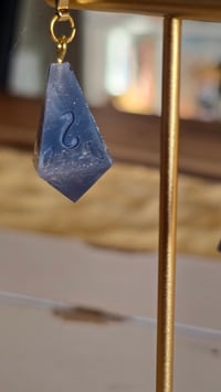 Image 2 of Midnight Rain d4 dice earrings