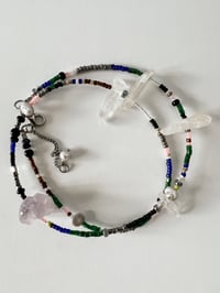 Image 1 of Collier "Reve Amethyste" quartz, amethyste, perle et billes de verre