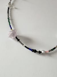 Image 3 of Collier "Reve Amethyste" quartz, amethyste, perle et billes de verre