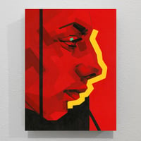 Red Profile - Original Painting, 9" x 12"