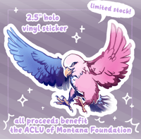 Image 1 of Trans Eagle - 2.5” holo vinyl sticker 