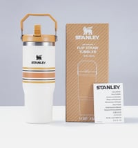 Image 1 of The Varsity IceFlow™️ Flip Straw Tumbler “Cream Mesh” | 30 Oz.