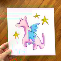 Pink Dragon Risograph Print