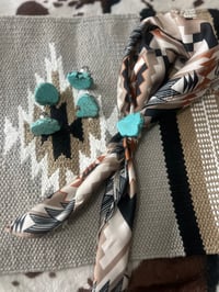 Faux turquoise rag slides