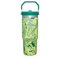 Image 4 of The IceFlow™️ Flip Straw Tumbler “Citron Swirl” | 30 Oz.