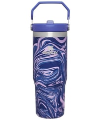 Image 5 of The IceFlow™️ Flip Straw Tumbler “Citron Swirl” | 30 Oz.