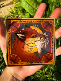Image 2 of Fox Hunt - Large Gold Border Sticker