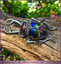 Image 3 of Jewel-Toned Stag Beetle Brooch┃A Nature-Inspired Statement Piece┃Curated Collection Piece