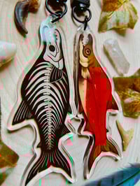 Image 2 of Double Sided Salmon Skeleton Keychain