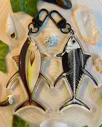 Image 1 of Double Sided Tuna Skeleton Keychain