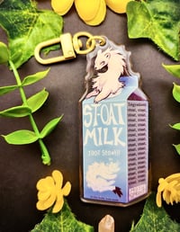 Image 1 of Stoat Milk Glitter Keychain