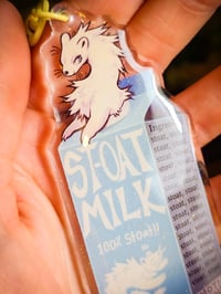 Image 2 of Stoat Milk Glitter Keychain
