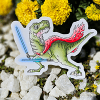 Image 2 of Jedi T-Rex Sticker