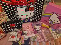 Image 1 of Elizabeths Custom RESERVED  Kitty XL Polka Dot Travel Bag Bundle 
