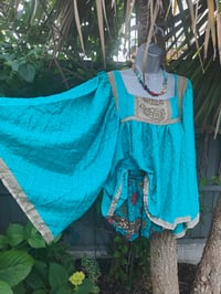 Image 4 of Gypset smock top / tunic - Turquoise 