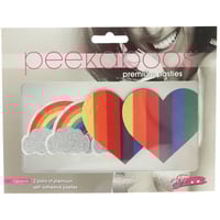 Image 1 of Pride Glitter Rainbows & Hearts Nipple Pasties