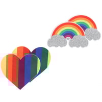 Image 2 of Pride Glitter Rainbows & Hearts Nipple Pasties
