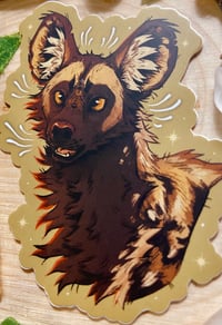 Image 2 of African Wild Dog & Bee Sticker