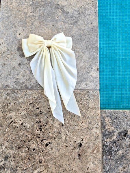 Image of Satin Hair Bow. Butter. By NATASAstudio.