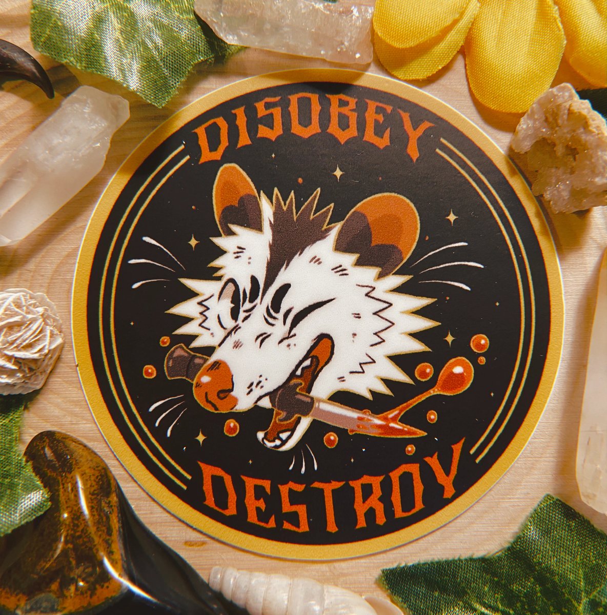 Disobey Destroy Sticker | Mothsprout Art
