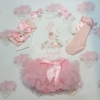 Image 1 of Ballerina & swan 1st birthday tutu set 