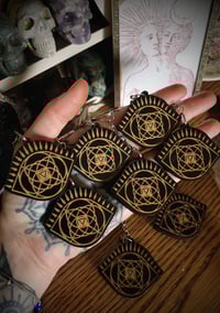 Image 1 of Cosmic Eye Black Wood Key Chains