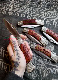 Image 5 of No Guts No Glory Vintage Rosewood Pocket Knife