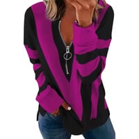 Image 1 of Autumn/winter Zipper V-neck Long sleeve Sweatshirt 