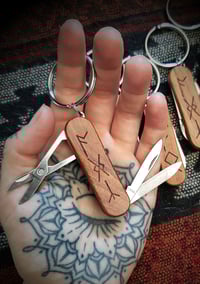 Image 1 of Runes Rosewood Multi-Tool Keychain