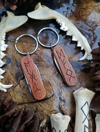 Image 2 of Runes Rosewood Multi-Tool Keychain