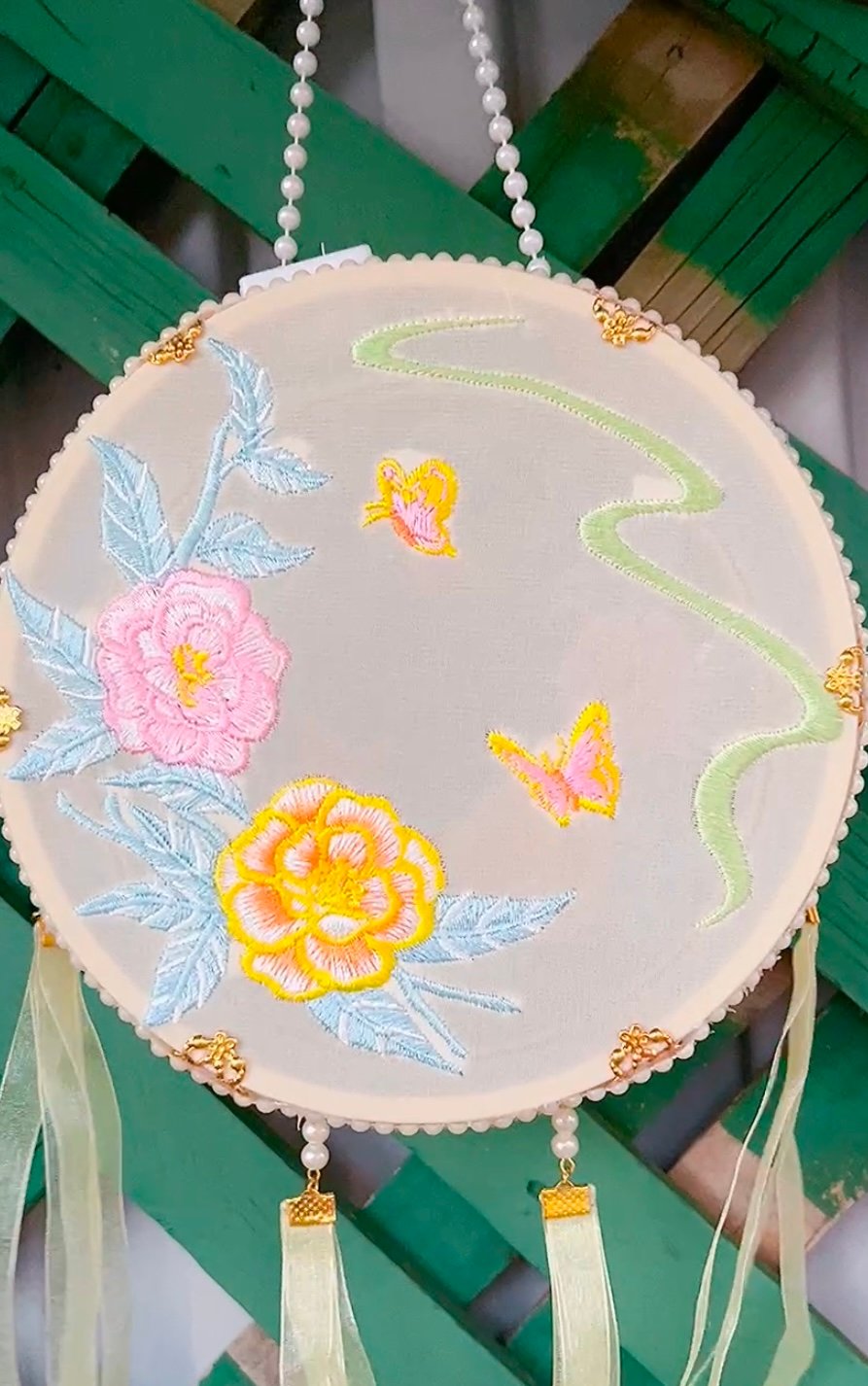 Image of The Embroidered Lantern Blossom of Fortune – Peony and Butterfly 