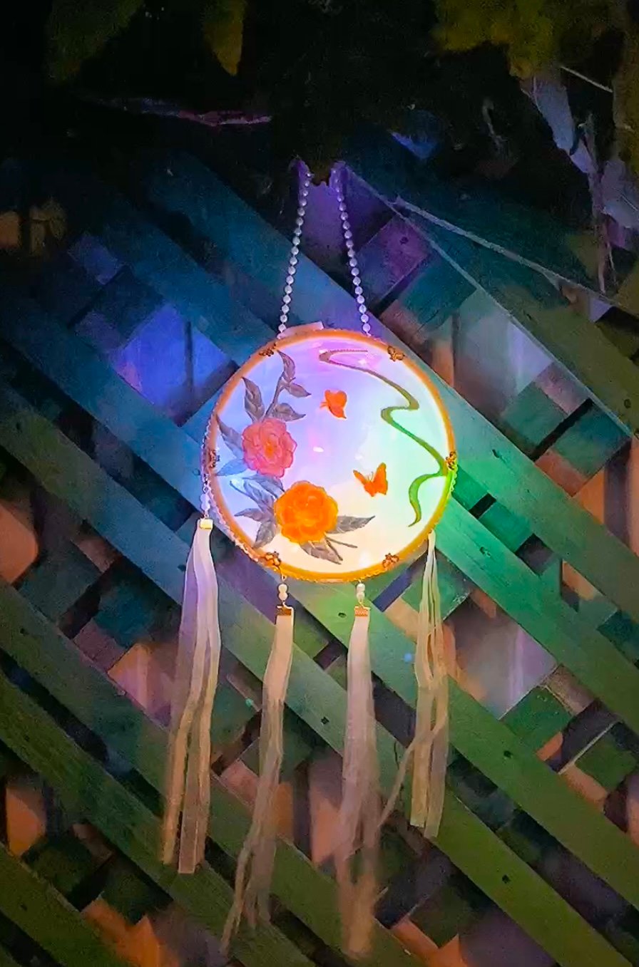 Image of The Embroidered Lantern Blossom of Fortune – Peony and Butterfly 